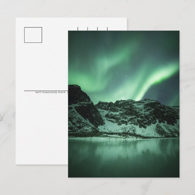 Cartes Pour Fêtes Annuelles Photo Northern Lights (Devant / Derrière)