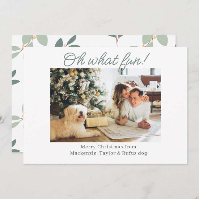 Cartes Pour Fêtes Annuelles Photo Oh What Fun Christmas (Devant / Derrière)