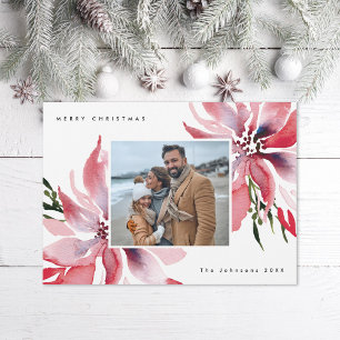 Cartes Pour Fêtes Annuelles Photo originale de l'aquarelle Poinsettias
