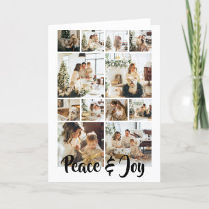 Cartes Pour Fêtes Annuelles Photo Paix et Joie Noël Personnalisé