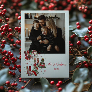 Cartes Pour Fêtes Annuelles Photo Patchwork Rustique Ho Ho Ho Noël