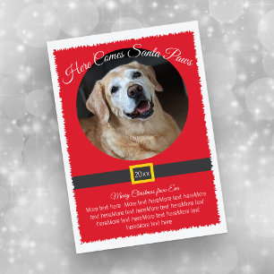 Cartes Pour Fêtes Annuelles Photo Père Noël Paws de Noël