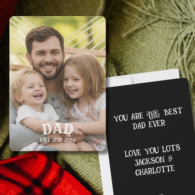 Cartes Pour Fêtes Annuelles Photo Personalized Dad Est  (Créateur téléchargé)