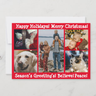 Cartes Pour Fêtes Annuelles Photo personnalisé 5 Cinq Joyeux Noël