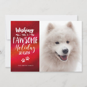 Cartes Pour Fêtes Annuelles Photo personnalisé d'animaux de compagnie 2   Typo