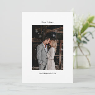 Cartes Pour Fêtes Annuelles Photo personnalisé de mariage élégant et minimalis