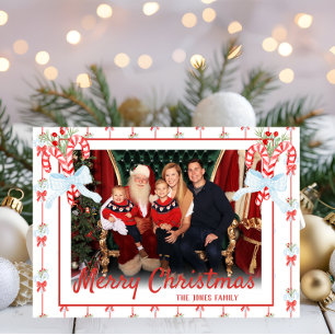 Cartes Pour Fêtes Annuelles Photo personnalisée, aquarelle Sucre de canne