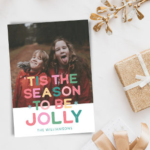 Cartes Pour Fêtes Annuelles Photo personnalisée Citation colorée de la chanson