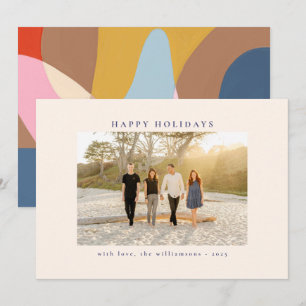 Cartes Pour Fêtes Annuelles Photo personnalisée colorée Unique Abstrait heureu