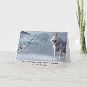 Cartes Pour Fêtes Annuelles Photo personnalisée de la Snow Xmas d'hiver de Hus