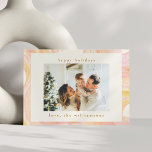 Cartes Pour Fêtes Annuelles Photo personnalisée de l'option Abstraite d'aquare<br><div class="desc">Carte de vacances photo personnalisée pour Peinture à l'aquarelle Abstraite</div>