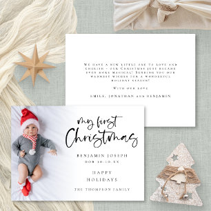 Cartes Pour Fêtes Annuelles Photo personnalisée de mon premier bébé de Noël