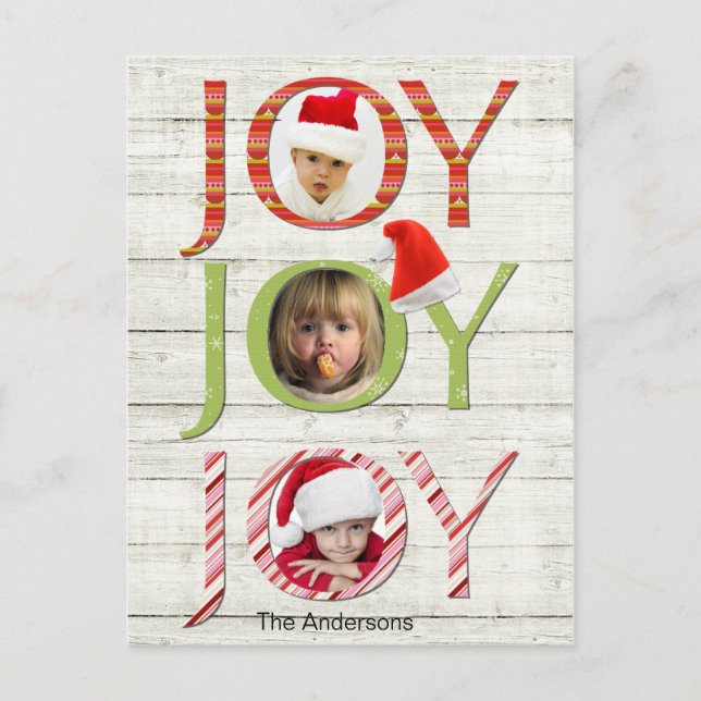 Cartes Pour Fêtes Annuelles Photo personnalisée de Noël Joie (Devant)