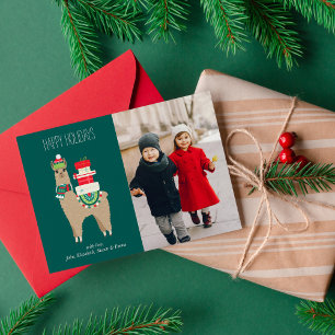 Cartes Pour Fêtes Annuelles Photo personnalisée de Noël Llama