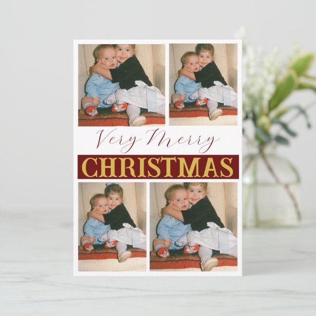 Cartes Pour Fêtes Annuelles Photo personnalisée de Noël très joyeux (Debout devant)