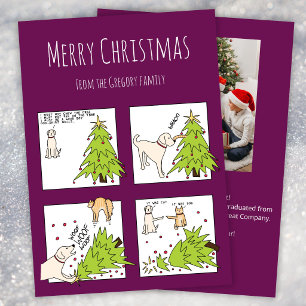 Cartes Pour Fêtes Annuelles Photo personnalisée drôle chat chien dessin animé
