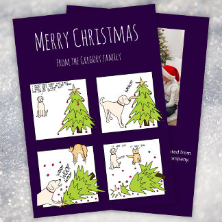 Cartes Pour Fêtes Annuelles Photo personnalisée drôle chat chien dessin animé