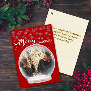 Cartes Pour Fêtes Annuelles Photo personnalisée du Globe des neiges de Noël