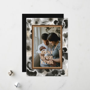 Cartes Pour Fêtes Annuelles Photo personnalisée Gold Floral Fête des mères