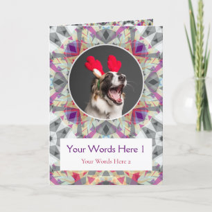 Cartes Pour Fêtes Annuelles Photo personnalisée Grey Purple Star de Noël