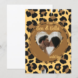 Cartes Pour Fêtes Annuelles Photo personnalisée Leopard Heart