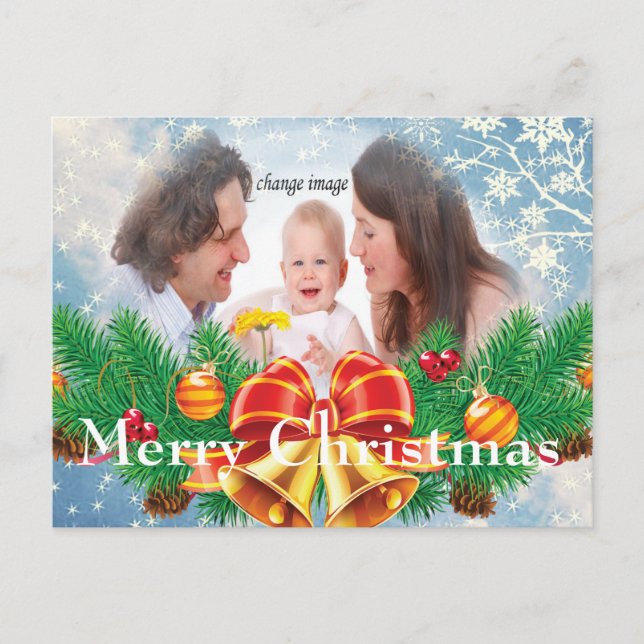 Cartes Pour Fêtes Annuelles photo personnalisée vacances de Noël (Devant)