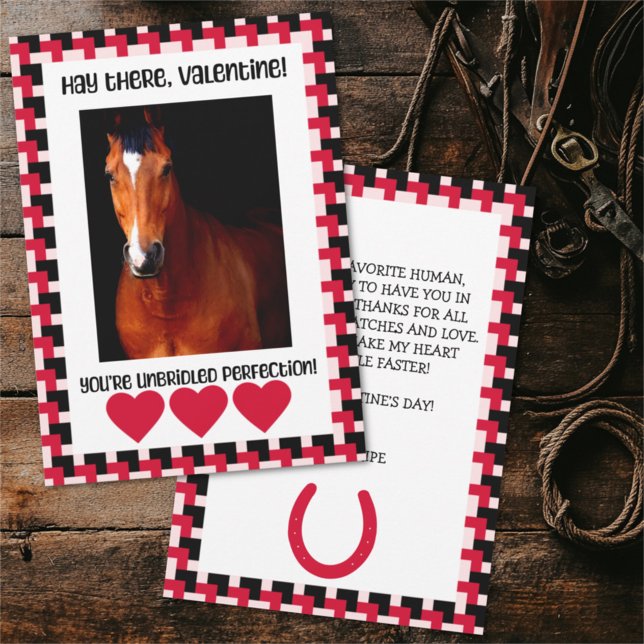 Cartes Pour Fêtes Annuelles Photo personnalisée Valentine du cheval (Créateur téléchargé)