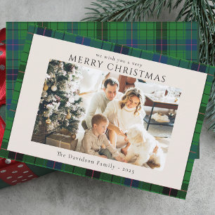 Cartes Pour Fêtes Annuelles Photo Plaid Custom Tartan Christmas