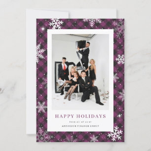Cartes Pour Fêtes Annuelles Photo Plaid Snowflake Entreprise