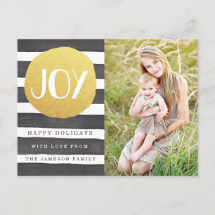 Cartes Pour Fêtes Annuelles Photo postcard de Joyous Stripes Holiday