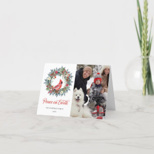 Cartes Pour Fêtes Annuelles PHOTO Red Cardinal Wreath Christmas