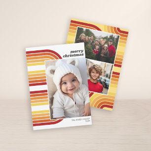 Cartes Pour Fêtes Annuelles Photo Retro Arch Line Art et Off Center Pic