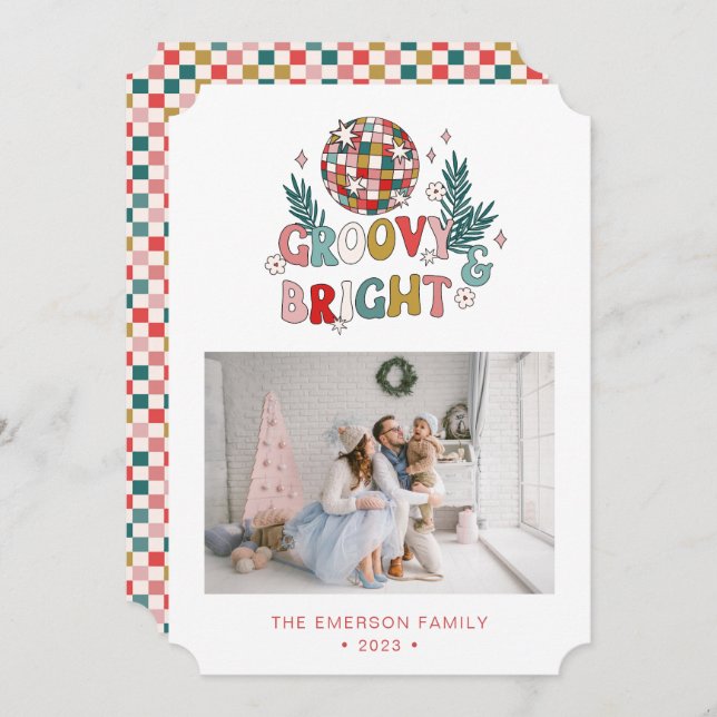 Cartes Pour Fêtes Annuelles Photo Retro Christmas Card (Devant / Derrière)