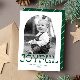 Cartes Pour Fêtes Annuelles Photo Retro Green Joyful Arch