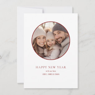 Cartes Pour Fêtes Annuelles Photo Rond Minimaliste Bonne Année