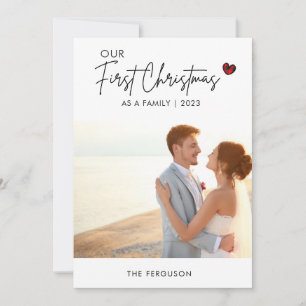 Cartes Pour Fêtes Annuelles Photo rouge Noël Script Mariage Merci