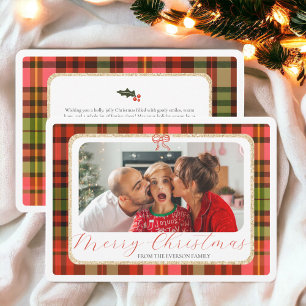 Cartes Pour Fêtes Annuelles Photo Rouge or traditionnel Joyeux Noël