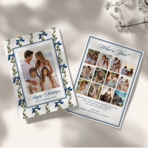 Cartes Pour Fêtes Annuelles Photo Ruban Bleu Evergreen Quelle Année