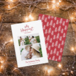 Cartes Pour Fêtes Annuelles Photo rustique de Noël minimaliste moderne<br><div class="desc">Moderne minimaliste Noël rustique élégant multi photo carte de vacances. Avec du texte et des arbres dessinés à la main. La couleur du dossier peut être customisée.</div>