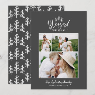 Cartes Pour Fêtes Annuelles Photo rustique de Noël minimaliste moderne béni