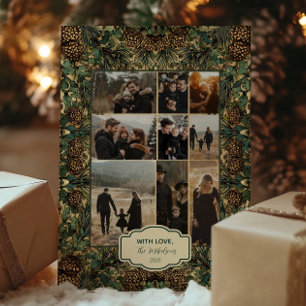 Cartes Pour Fêtes Annuelles Photo Rustique Pinecone Botanique Noël