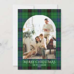 Cartes Pour Fêtes Annuelles Photo Rustique Plaid Famille Tartan de Noël