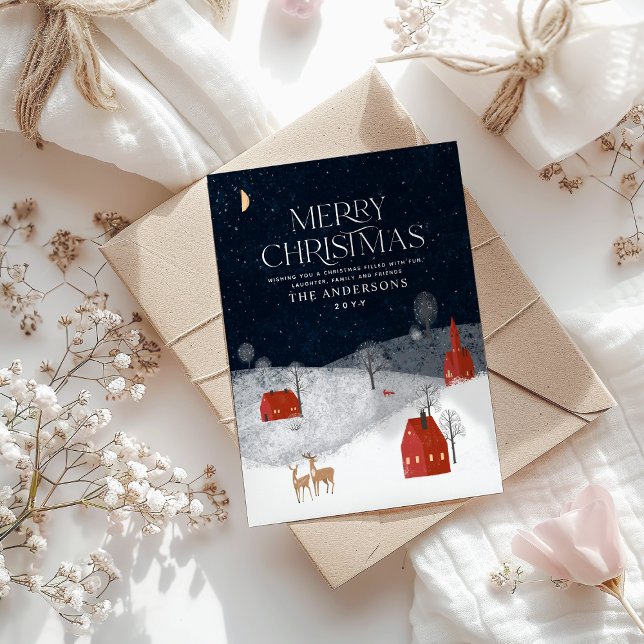 Cartes Pour Fêtes Annuelles Photo rustique traditionnelle hiver Joyeux Noël (Créateur téléchargé)