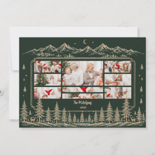 Cartes Pour Fêtes Annuelles Photo Sapin de Noël doré intemporel Paysage