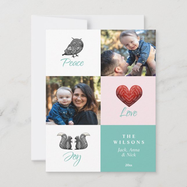 Cartes Pour Fêtes Annuelles Photo Scandinave moderne mignon Noël (Devant)