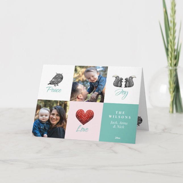 Cartes Pour Fêtes Annuelles Photo Scandinave moderne mignon Noël (Devant)