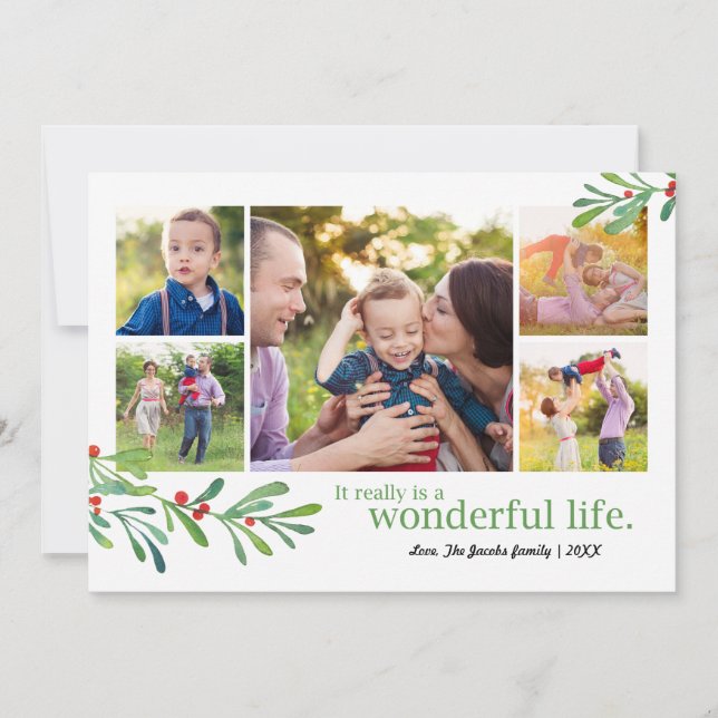 Cartes Pour Fêtes Annuelles Photo Simple Berries Merveilleuse LIfe 5 | (Devant)