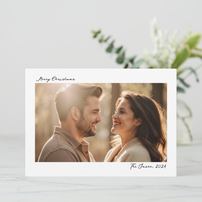 Cartes Pour Fêtes Annuelles Photo simple de Noël moderne tendance (Debout devant)