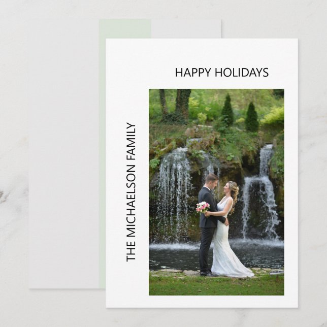 Cartes Pour Fêtes Annuelles Photo simple et chic (Devant / Derrière)