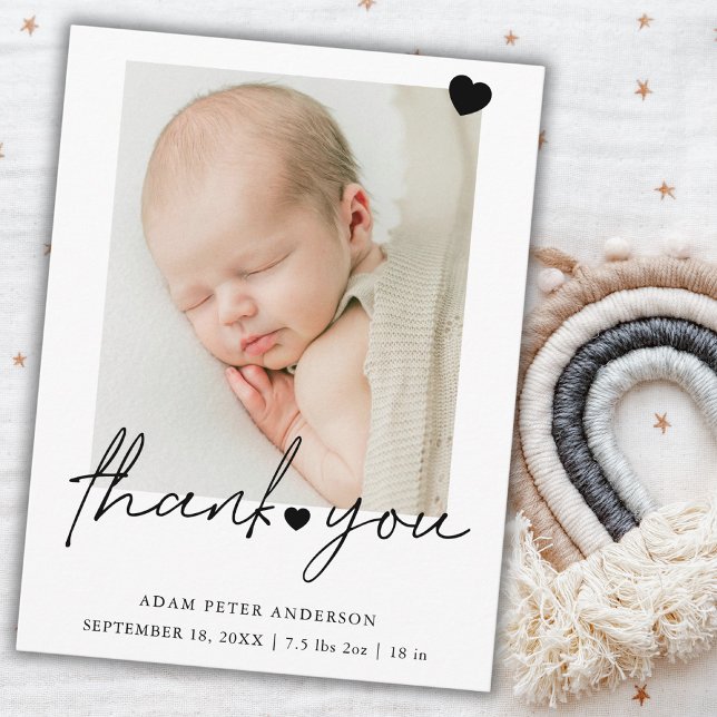 Cartes Pour Fêtes Annuelles Photo Simple Thank You Birth Announcement Postcard (Créateur téléchargé)